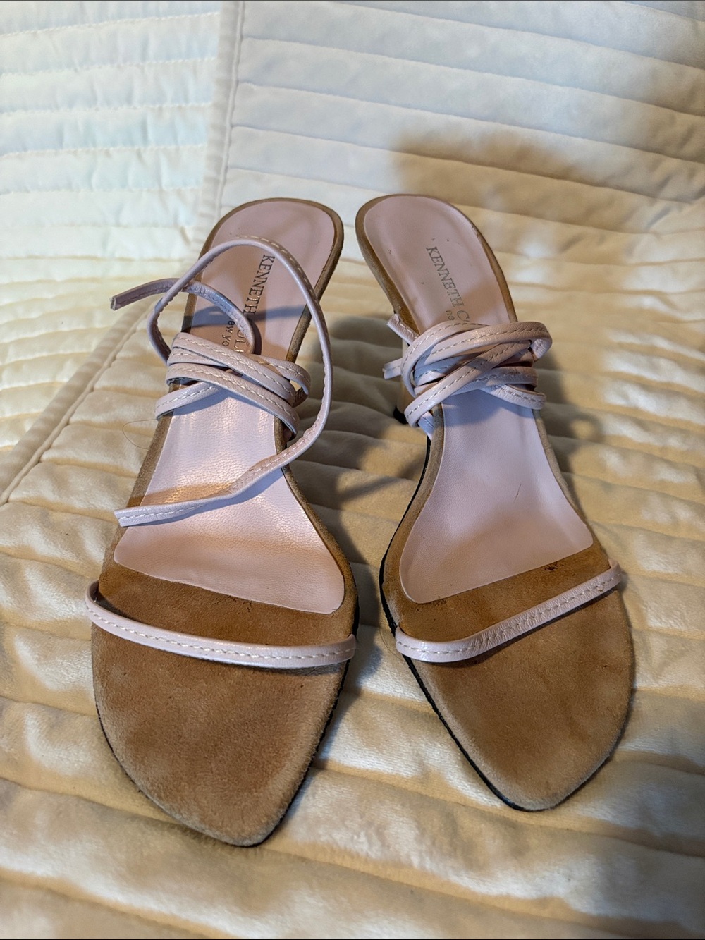 Kenneth Cole Blush Pink Suede Strap Heels